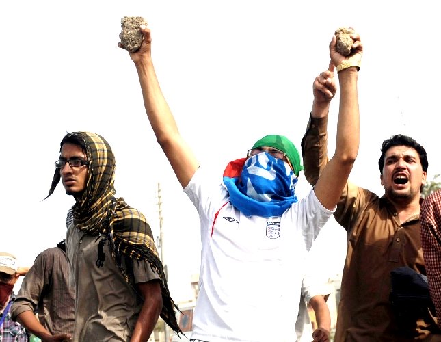pakistani student activists shout slogans during a violent protest photo afp file