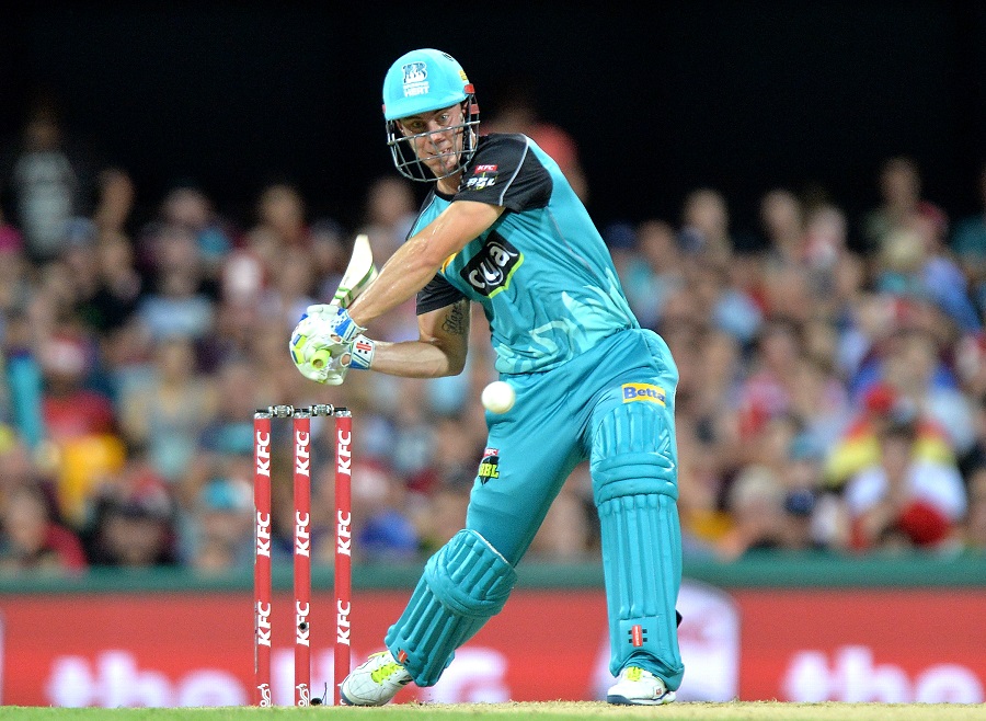 chris lynn plays a shot during the big bash league at the gabba on december 30 2016 in brisbane australia photo courtesy getty images