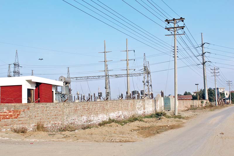 despite court orders lesco has continued the construction of the grid inside the housing scheme photo express