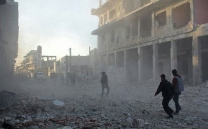 eight dead in raids on rebel held syrian town eight dead in raids on rebel held syrian town