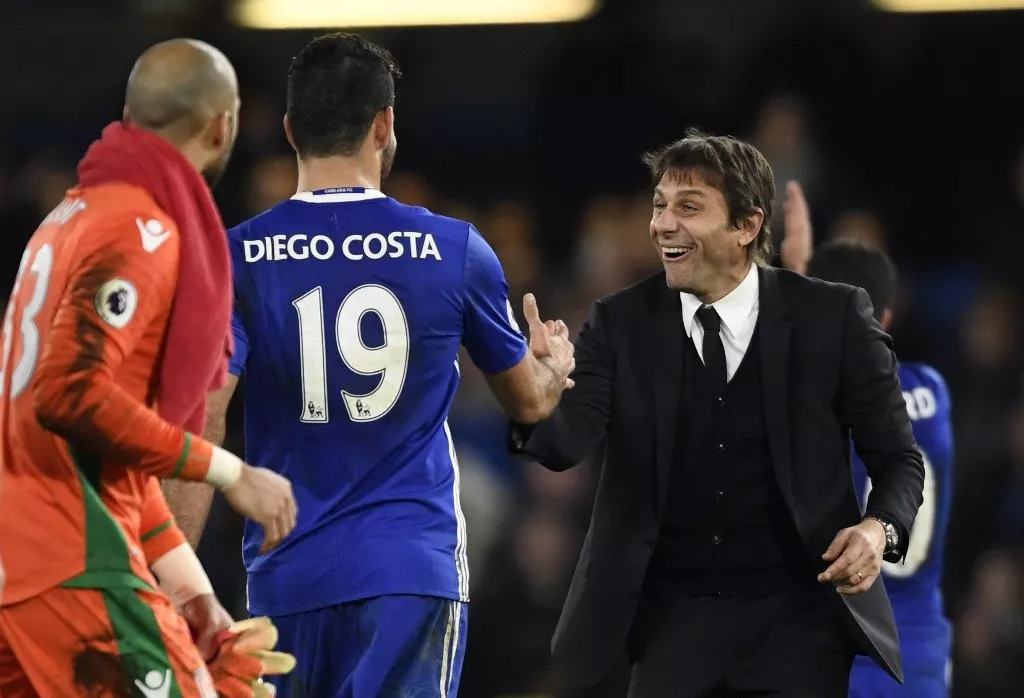 at loggerheads conte saw his premier league leaders triumph 3 0 at leicester city without costa who was omitted amid reports of an argument with fitness coach julio tous and interest from clubs in china photo afp at loggerheads conte saw his premier league leaders triumph 3 0 at leicester city without costa who was omitted amid reports of an argument with fitness coach julio tous and interest from clubs in china photo afp