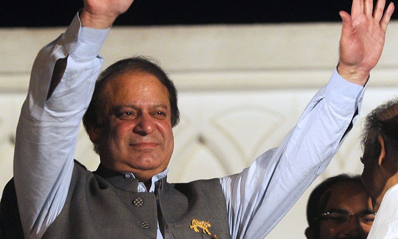 prime minister nawaz sharif waves at supporters photo afp