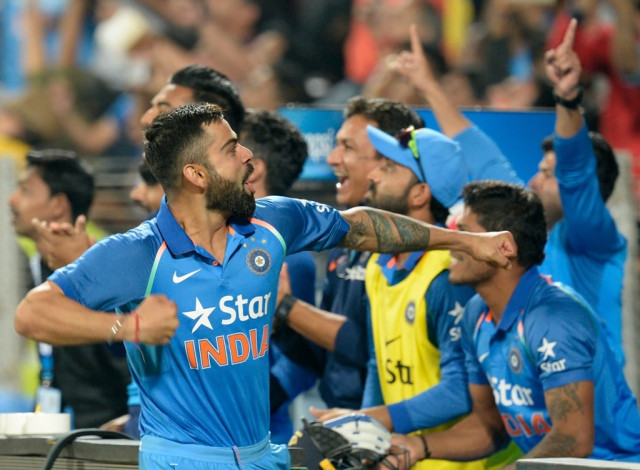 india 039 s captain virat kohli celebrates after india won the first odi against england in pune on january 15 2017 photo afp india 039 s captain virat kohli celebrates after india won the first odi against england in pune on january 15 2017 photo afp