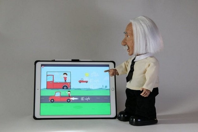 the einstein robot comes with a built in wi fi connection that lets you download new activities from the cloud as soon as they get updated photo courtesy hanson robotics limited the einstein robot comes with a built in wi fi connection that lets you download new activities from the cloud as soon as they get updated photo courtesy hanson robotics limited