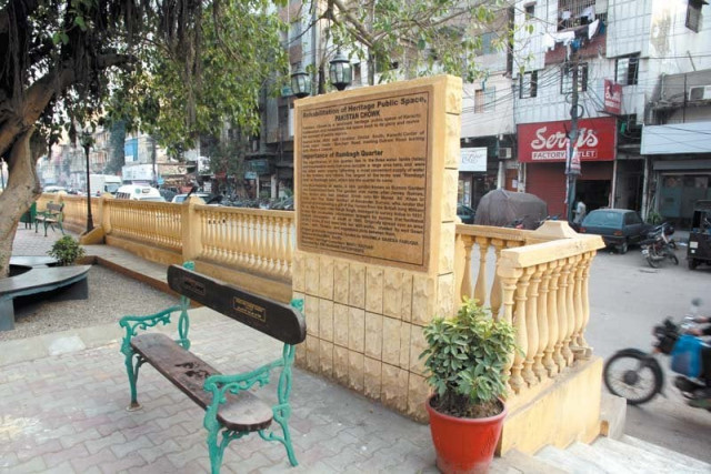 the pakistan chowk was opened to public last month after a six month rehabilitation and renovation project photo athar khan express