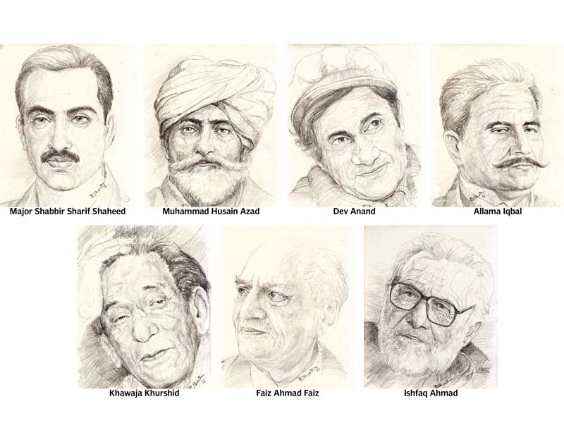 exhibition displays sketch work of artist erfanullah babar till jan 31