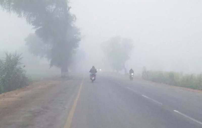 fog engulfs a road leading to rahim yar khan photo online fog engulfs a road leading to rahim yar khan photo online
