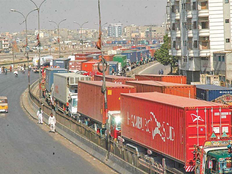 a view of a traffic jam on mauripur road in the metropolis photo file