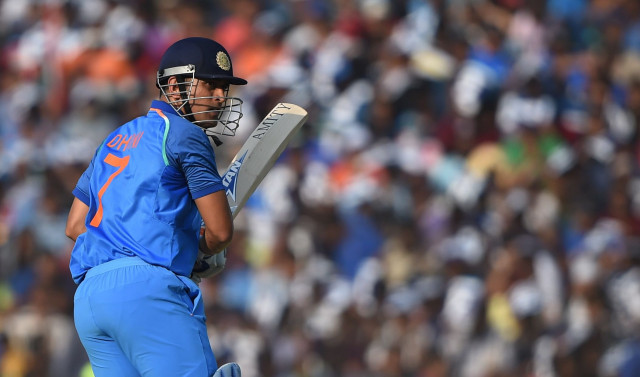 the 35 year old dhoni has become only the second batsman to score 4 000 odi runs on indian soil photo afp