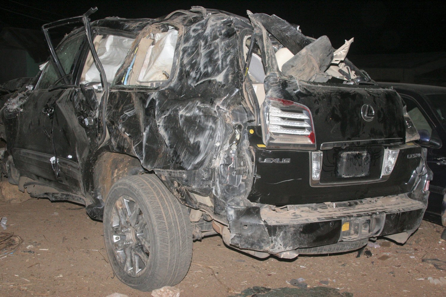 a damaged lexus jeep which crashed while transporting nigeria 039 s minister of state for labour and productivity james ocholi along the kaduna abuja highway is seen in kaduna nigeria march 6 2016 photo reuters