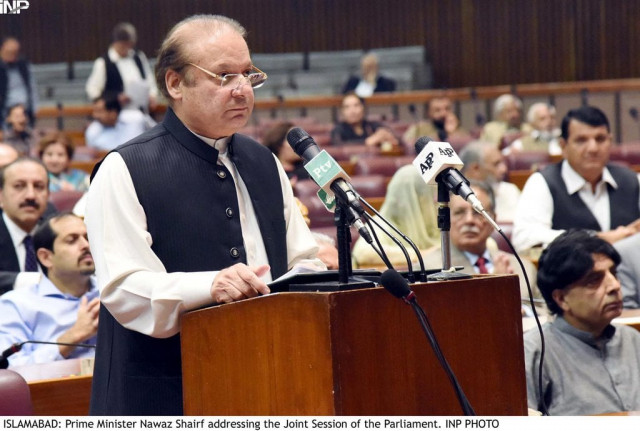 in this file photo prime minister nawaz sharif addresses the joint session of parliament photo inp file in this file photo prime minister nawaz sharif addresses the joint session of parliament photo inp file
