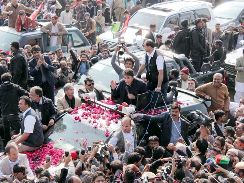 bilawal bhutto addresses activists during the ppp rally photo abid nawaz express