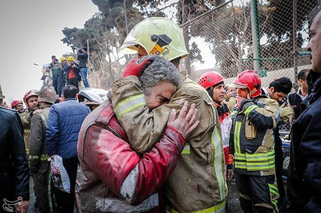firefighters react at the site of a collapsed high rise building in tehran iran january 19 2017 photo reuters firefighters react at the site of a collapsed high rise building in tehran iran january 19 2017 photo reuters