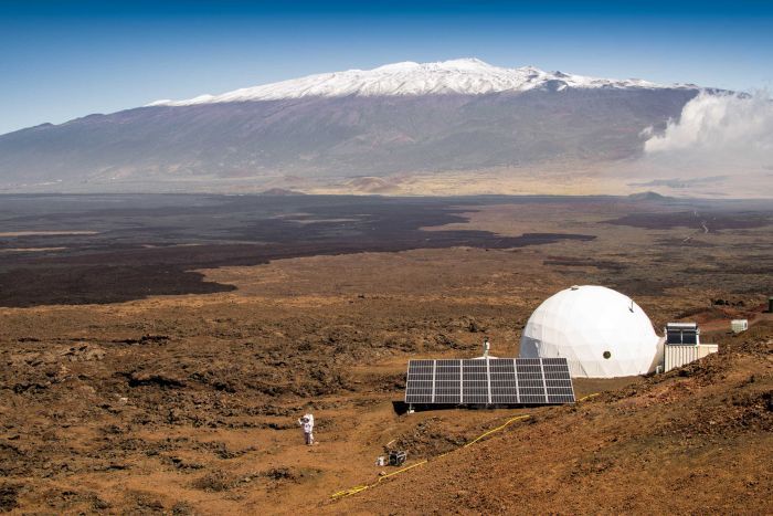 six scientists have entered a dome perched atop a remote volcano in hawaii photo afp