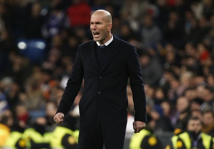 real madrid 039 s coach zinedine zidane is hopefuly of his team making a comeback in the match on saturday photo reuters