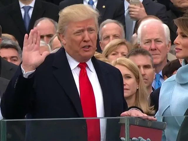 us president donald trump takes the oath of office during his inauguration at the us capitol in washington us january 20 2017 screen grab us president donald trump takes the oath of office during his inauguration at the us capitol in washington us january 20 2017 screen grab