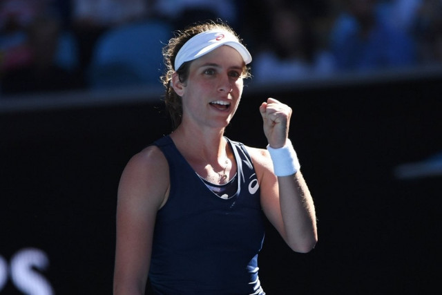 johanna konta celebrates beating caroline wozniacki in melbourne on january 21 2017 photo afp johanna konta celebrates beating caroline wozniacki in melbourne on january 21 2017 photo afp