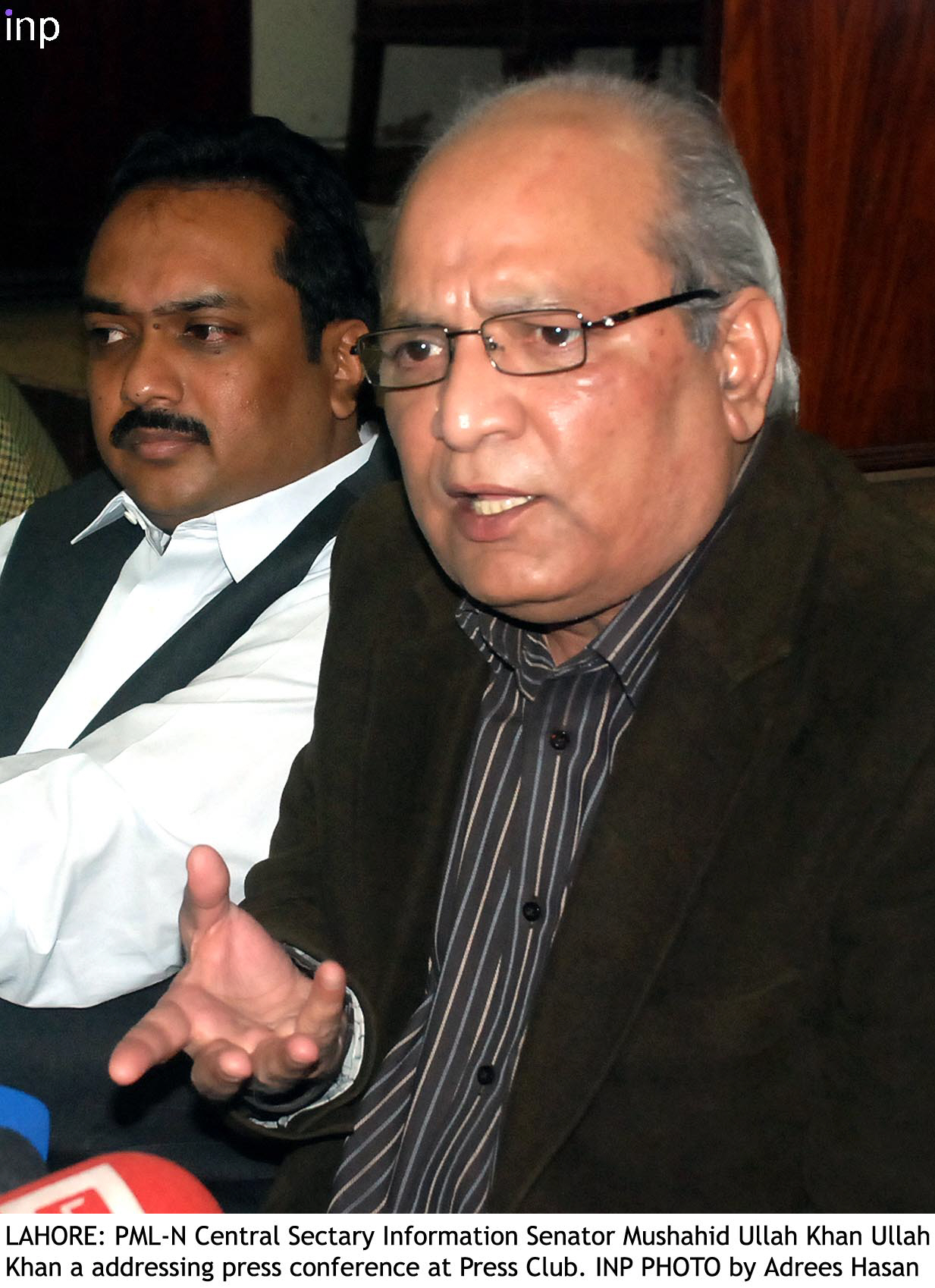mushahidullah khan had to quit the portfolio of minister for climate change after he claimed that isi former chief lt gen zaheerul islam wanted to topple the pml n government photo inp