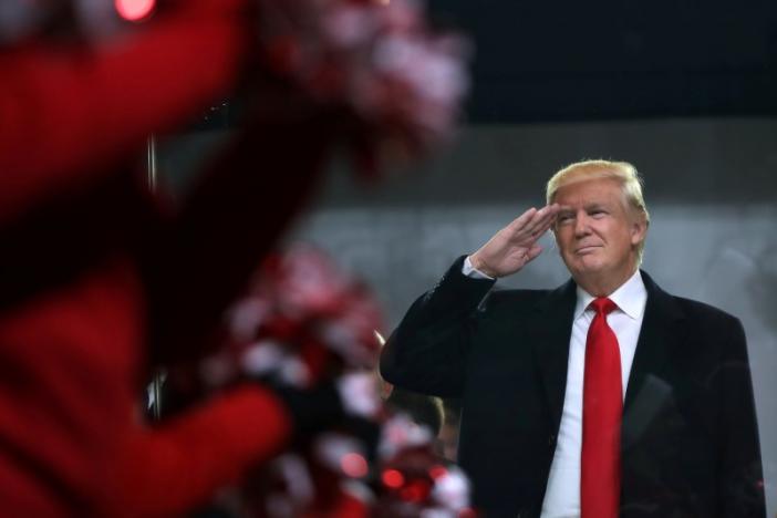 us president donald trump salutes participants during the inaugural parade in washington january 20 2017 photo reuters