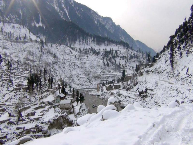 the kalam valley is covered in snow photo shehzad khan express
