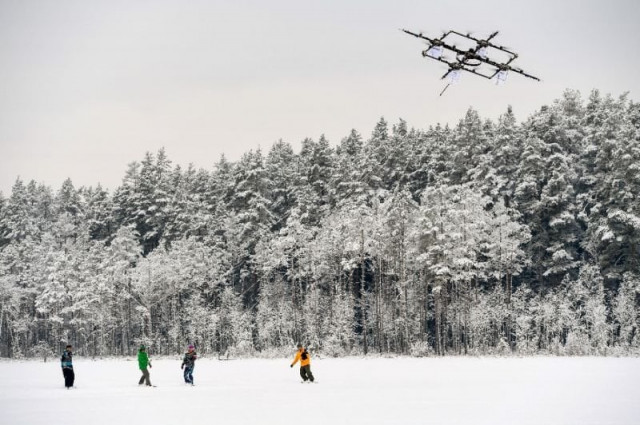 the drone prototype is the work of latvian specialists aerones photo afp the drone prototype is the work of latvian specialists aerones photo afp