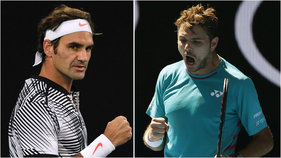 swiss tennis stars roger federer l and stan wawrinka r will face each other in the semi final of the australia open 2017 photo afp reuters