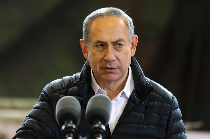 israeli prime minister benjamin netanyahu speaks during a press conference at the army division headquarters in the settlement of bet el north of ramallah in the occupied west bank on january 10 2017 photo afp