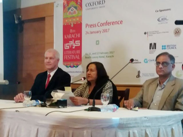 klf organisers address a press conference in karachi on tuesday photo nimra malik express klf organisers address a press conference in karachi on tuesday photo nimra malik express