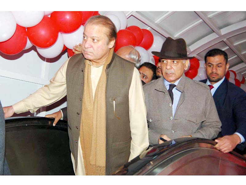 premier nawaz sharif visits a station of multan metro bus service photo inp