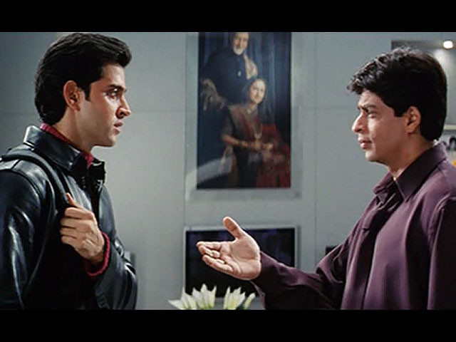 hrithik and shah rukh during a scene in kabhi khushi kabhie gham photo indian express hrithik and shah rukh during a scene in kabhi khushi kabhie gham photo indian express