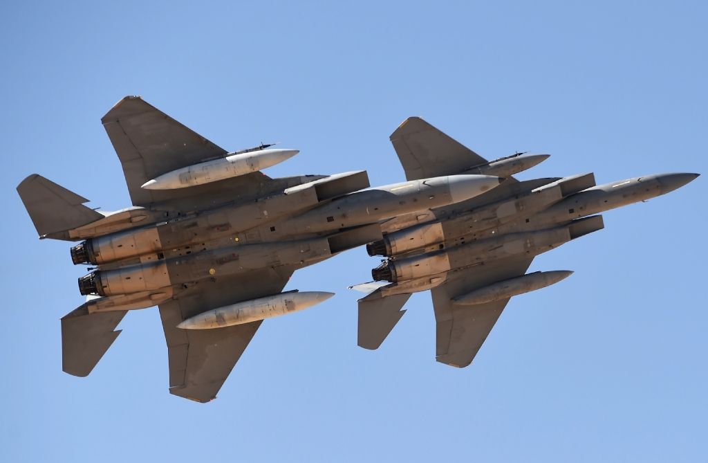 saudi arabia unveiled its new f 15sa eagle aircraft made by us manufacturer boeing at a ceremony and air show in the saudi arabia photo afp