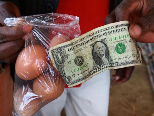 a man buy eggs using a us one dollar bill at a market in harare zimbabwe june 17 2010 photo reuters