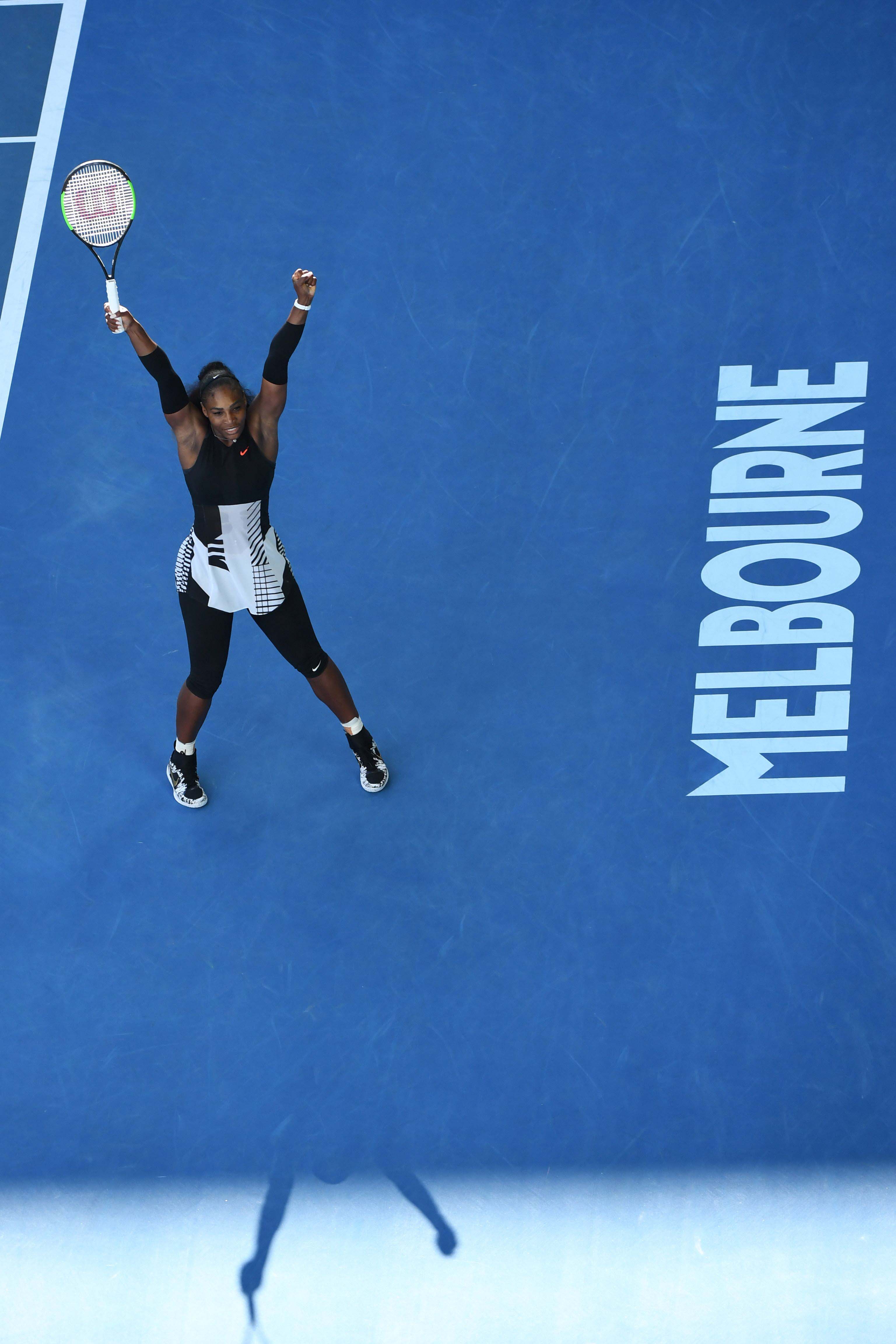 serena celebrates her victory against croatia 039 s mirjana lucic baroni during their women 039 s singles semi final match on day 11 of the australian open photo afp