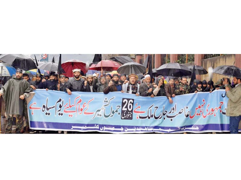 kashmiri people protest in muzaffarabad on indian republic day photo express