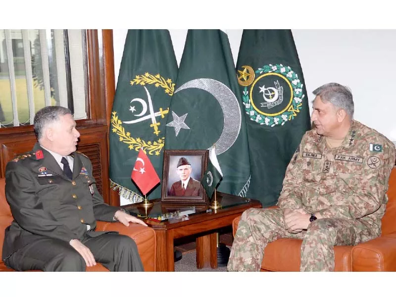 army chief with the deputy chief of turkish general staff at the ghq in rawalpindi photo inp army chief with the deputy chief of turkish general staff at the ghq in rawalpindi photo inp