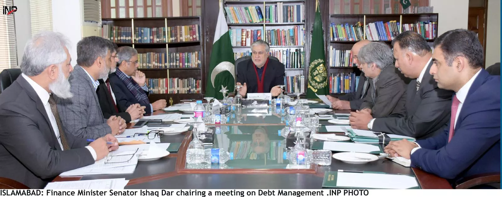 finance minister ishaq dar chairing a meeting on debt management photo inp finance minister ishaq dar chairing a meeting on debt management photo inp