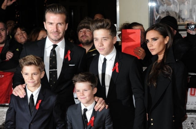 david beckham l victoria beckham r and their sons pose for picture photo afp david beckham l victoria beckham r and their sons pose for picture photo afp