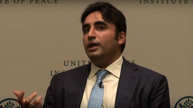 pakistan peoples party chairman bilawal bhutto zardari in a conversation with us institute of peace in washington on monday january 30 2017 screengrab pakistan peoples party chairman bilawal bhutto zardari in a conversation with us institute of peace in washington on monday january 30 2017 screengrab