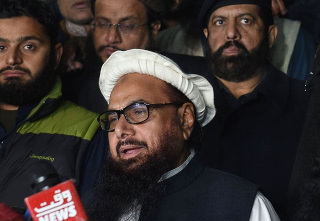 hafiz saeed speaks to the press after being detained by police in lahore early on january 31 2017 photo afp hafiz saeed speaks to the press after being detained by police in lahore early on january 31 2017 photo afp