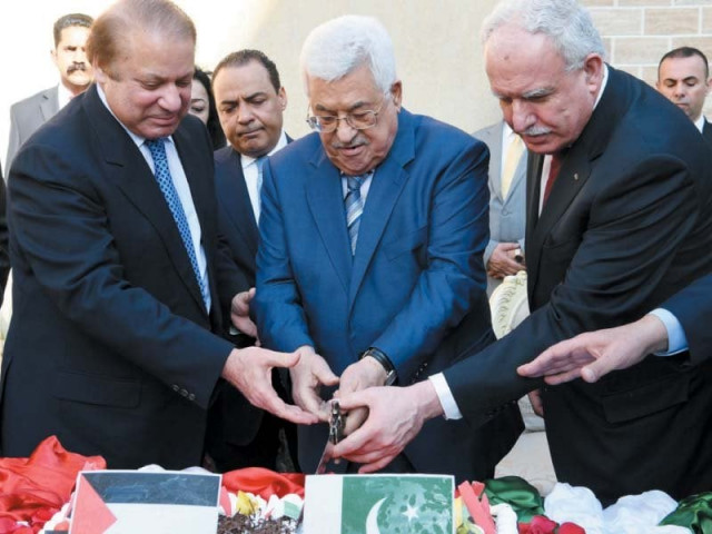 prime minister nawaz sharif and palestinian president mahmoud abbas cut a ribbon at the opening of the palestinian embassy in islamabad photo afp prime minister nawaz sharif and palestinian president mahmoud abbas cut a ribbon at the opening of the palestinian embassy in islamabad photo afp