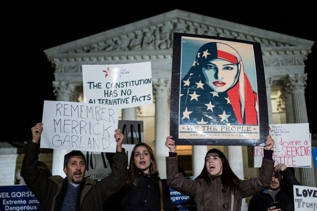 protestors gather outside of the supreme court january 31 2017 in washington dc photo afp protestors gather outside of the supreme court january 31 2017 in washington dc photo afp