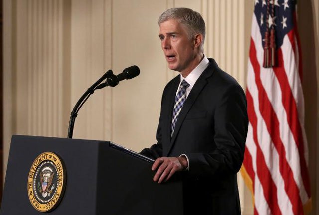 neil gorsuch speaks after us president donald trump announces his nomination of gorsuch to be an associate justice of the us supreme court at the white house in washington dc us january 31 2017 photo reuters