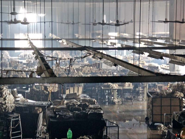 the main hall of the baldia garment factory was burnt to ashes as seen in this photo taken a day after the deadly fire photo file