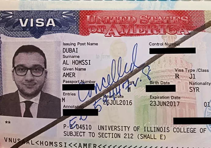 passport of dr amer al homssi after us officials prevented him from boarding a plane from abu dhabi to chicago passport of dr amer al homssi after us officials prevented him from boarding a plane from abu dhabi to chicago