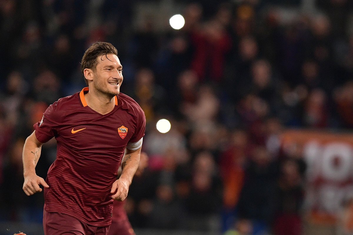 totti was given a rare start by roma coach luciano spalletti photo courtesy twitter officialasroma