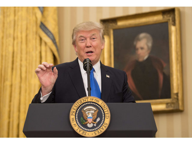 us president donald trump speaks before rex tillerson was sworn in as secretary of state in the oval office at the white house in washington dc on february 1 2017 photo afp