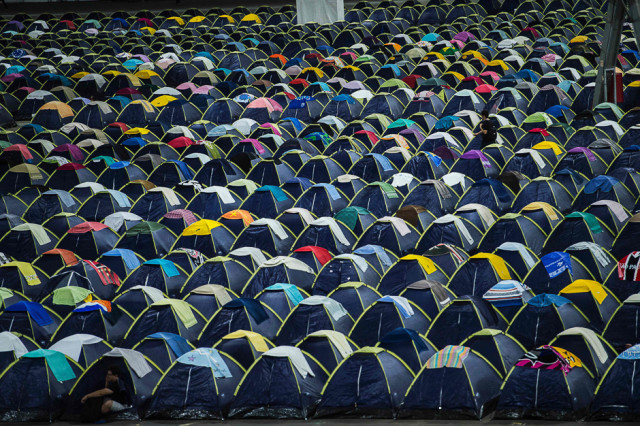 tents set up for the participants in the campus party brazil a technological event that reaches its tenth edition in sao paulo brazil photo afp