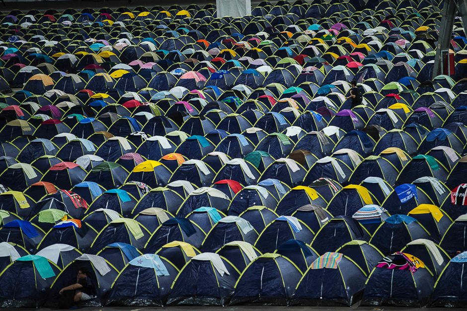 tents set up for the participants in the campus party brazil a technological event that reaches its tenth edition in sao paulo brazil photo afp