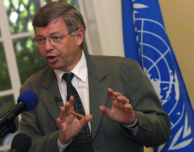 kjell magne bondevik former norway pm and president the oslo centre a human rights organisation photo afp