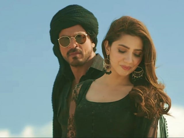 Shah Rukh Khan and Mahira Khan in a song sequence from their movie Raees. SCREEN GRAB